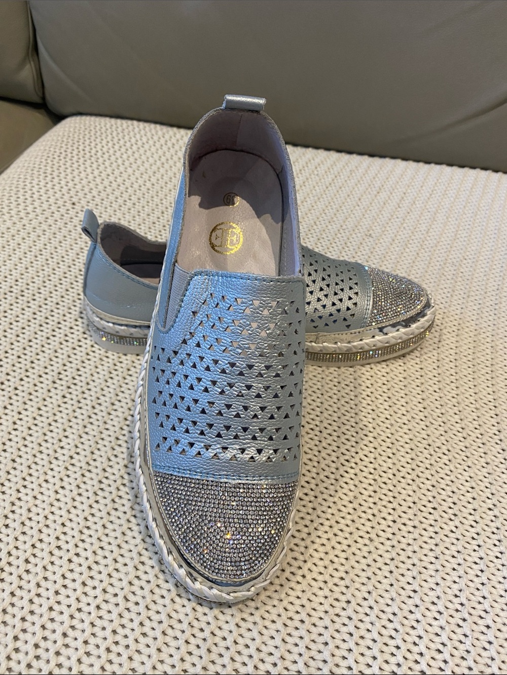 Slip on shoes with rhinestones Ladies size 8